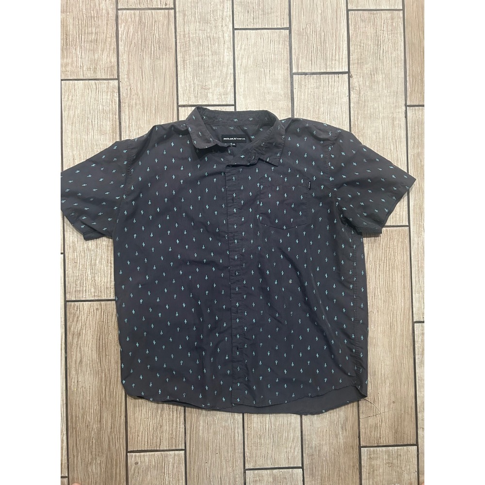 Molokai 2xL gray cactus casual short sleeve button up